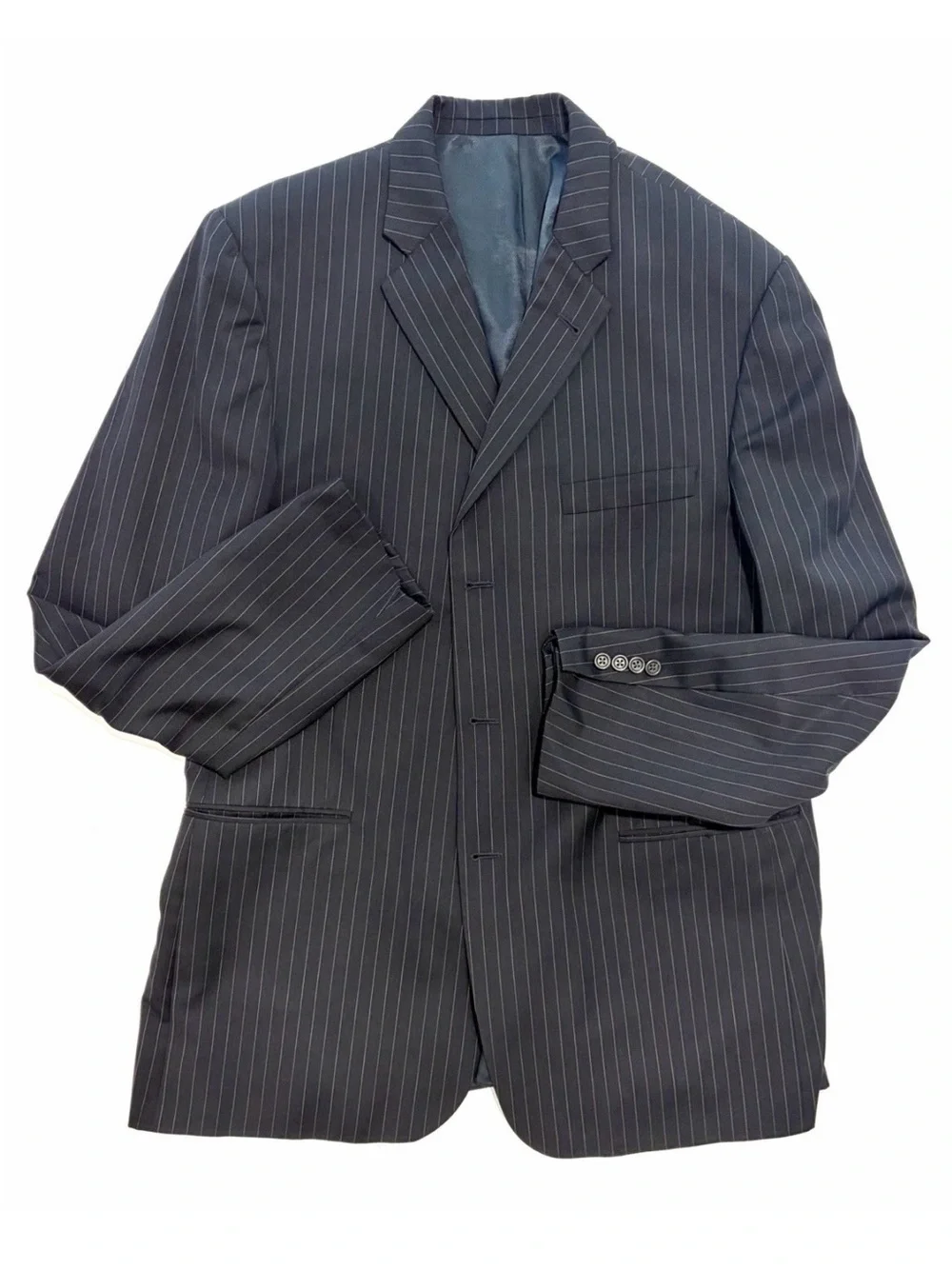 Burberry Navy Pinstripe Men's Suit Blazer